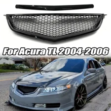Honeycomb-Style Gloss Black Front Bumper Grille Center Grill For Acura TL 04-06