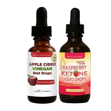 Ultimate Apple Cider Raspberry Ketone Liquid Quick Weight Loss Drops Combo Pk