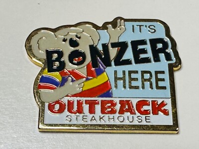 Outback Steakhouse Lapel Hat Pin Pinback Badge Shouting Koala It's Bonzer Here