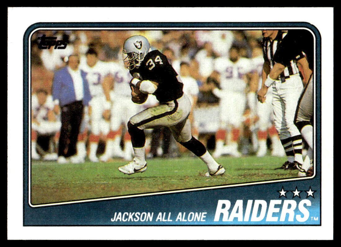 1988 Topps Raiders Team Leaders - Bo Jackson TL #325 Los Angeles Football Card