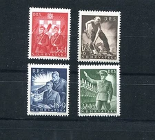 NDH CROATIA GERMAN PUPPET STATE 1944 SCOTT B65-B68 RAD LABOR CORPS PERFECT MNH