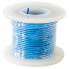 25 Feet Blue 22 Gauge Stranded Hook-Up Wire, Tinned Copper, PVC Insulation