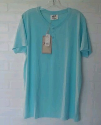U.S. Vintage By Exist Henley T-Shirt Sea Blue Size  XL Men's