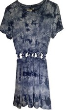 AMERICAN EAGLE OUTFITTERS Ladies Blue & White Tie Dye Cut Out Waist Dress~Size M