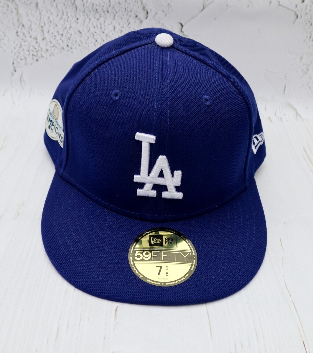 記念グッズ Dodgers Champions Fitted Cap 7 5/8 Royal Blue Los Angeles Dodgers 7X World Series Champions