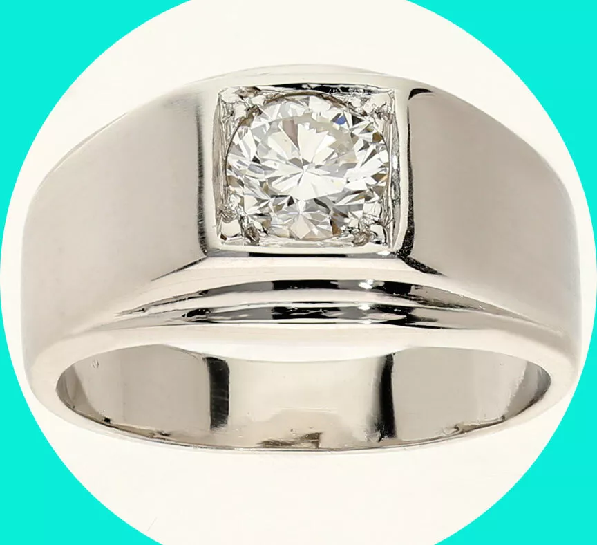 Mens solitaire diamond pinky best sale ring