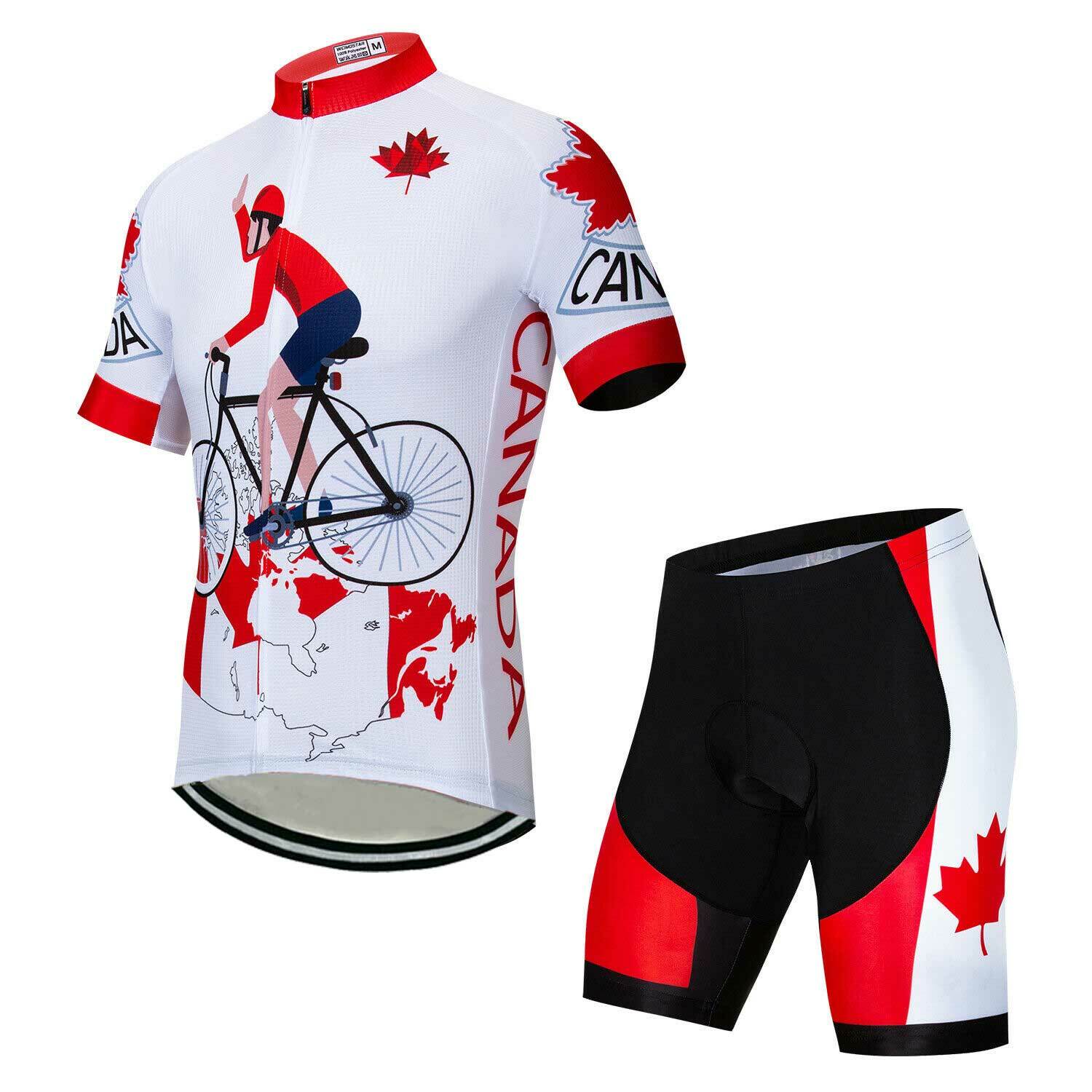 Men's Cycling Team Kit Short Sleeve Cycle Jersey and Shorts Paded Set S