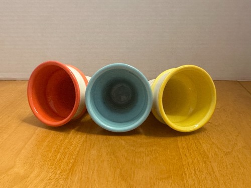 Colorful Ceramic Ice Cream Cones Set of 3 Anthropologie Planter or Serve ware - Picture 2 of 4