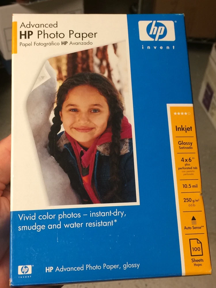 New HP Advanced Photo Printer Camera Paper 4" x 6" Glossy 100 Sheets Pictures