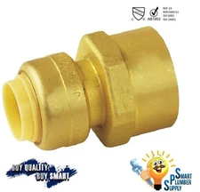 Pack of 10 pcs 1/2" Push Fit Female NPT thread fitting w/10yrs warranty (112-01)