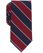  55 Club Room Mens Red Parks Stripe Regular Tie One Size NWT