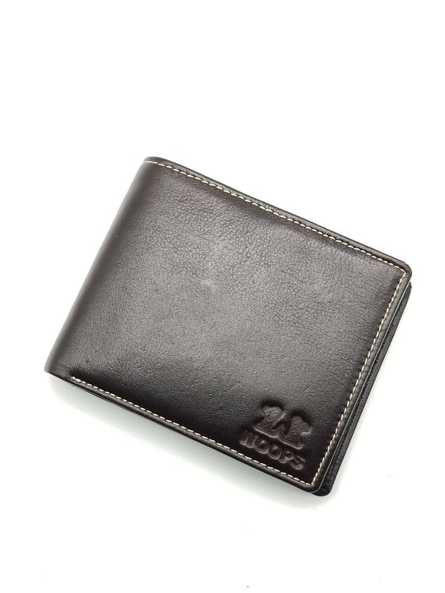 Top quality 100% genuine dark brown leather wallet, brand