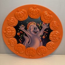 Halloween Orange Party Serving Plate / Platter / Display - Ghost Spooky Monster