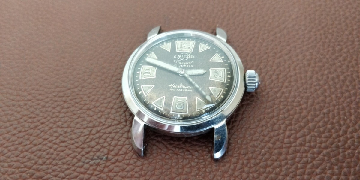 SERVICED WORKING 1955 Enicar Ultrasonic Healthways (sea pearl) 100