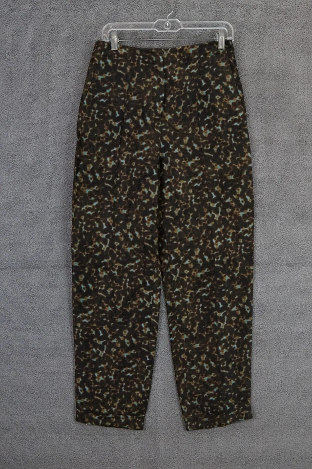 Pantalones de vestir GIORGIO ARMANI mezcla de seda leopardo talla 42 Italia 29 cintura
