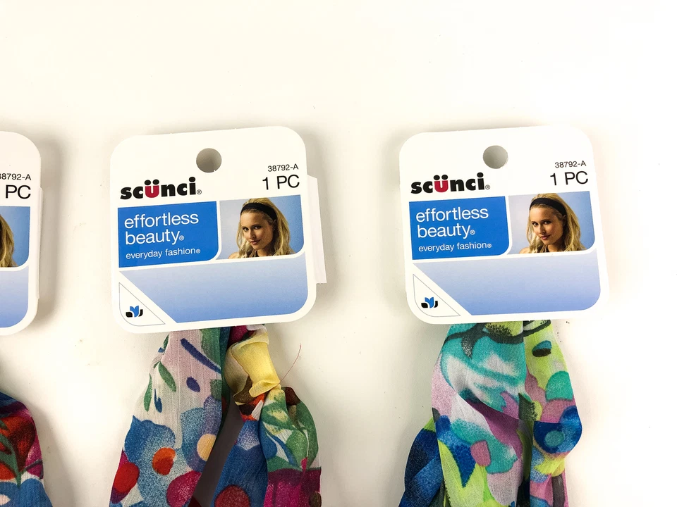 3-PK Envoltura para la Cabeza Scunci Moda Floral Cómoda Ligera Verano 38792-A Foto 3 de 4