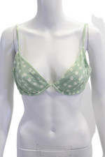 ONIA Womens Hook Back Underwired Micro Daisy Liana Bikini Top Green White XL