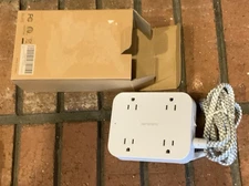 Flat Plug Extension Cord 5ft Power Strip With 2 USB Ports And 2 USBC Ports