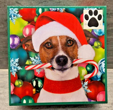 Kids Christmas Puzzle Dog Holding Candy Cane - 100 Pieces Puzzle 11" x 11" - NEW