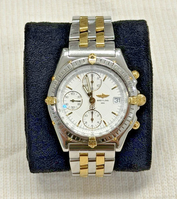 Breitling Chronomat B13050.1 Automatic Chronograph White Dial Two Tone