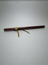 Jose Cabezas Native American Style Wooden Flute, Wolf Engraving, 11.5