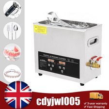 6.5L/1.7gal Digital Timer Ultrasonic Cleaning Machine Stainless Steel Cleaner UK