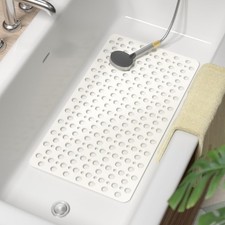 Bathtub Mat Non Slip, 28 x 15 Inch TPE Bath Mat for Tub, Efficient Drainage