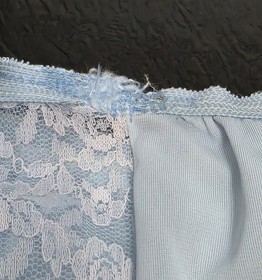 Vintage Contessa Half Slip Medium Blue White Lace Floral Applique Lingerie