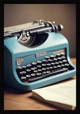 Soft Vintage Typewriter Framed Wall Art Poster Canvas Print Picture thumbnail