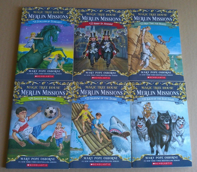 MAGIC TREE HOUSE by Mary Pope Osborne 6-Paperback Books A MERLIN