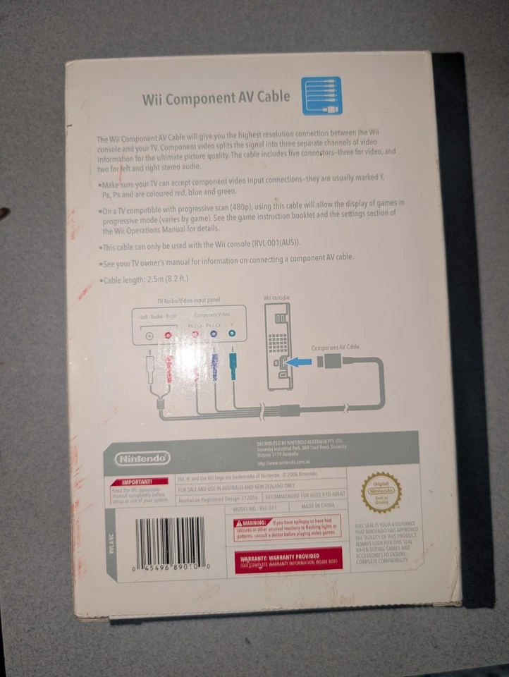 Official Nintendo Wii Component Cable Boxed, Used but VGC - Image 2 of 2