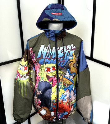 Members Only X Nickelodeon Hoodie Jacket Sz Medium Full Zip Mesh Lined 2022