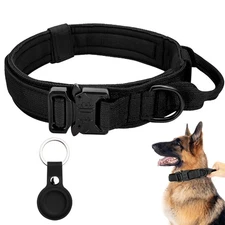 Tactical Dog Collar w/ Handle +Leash Heavy Duty Military Service Canine Training