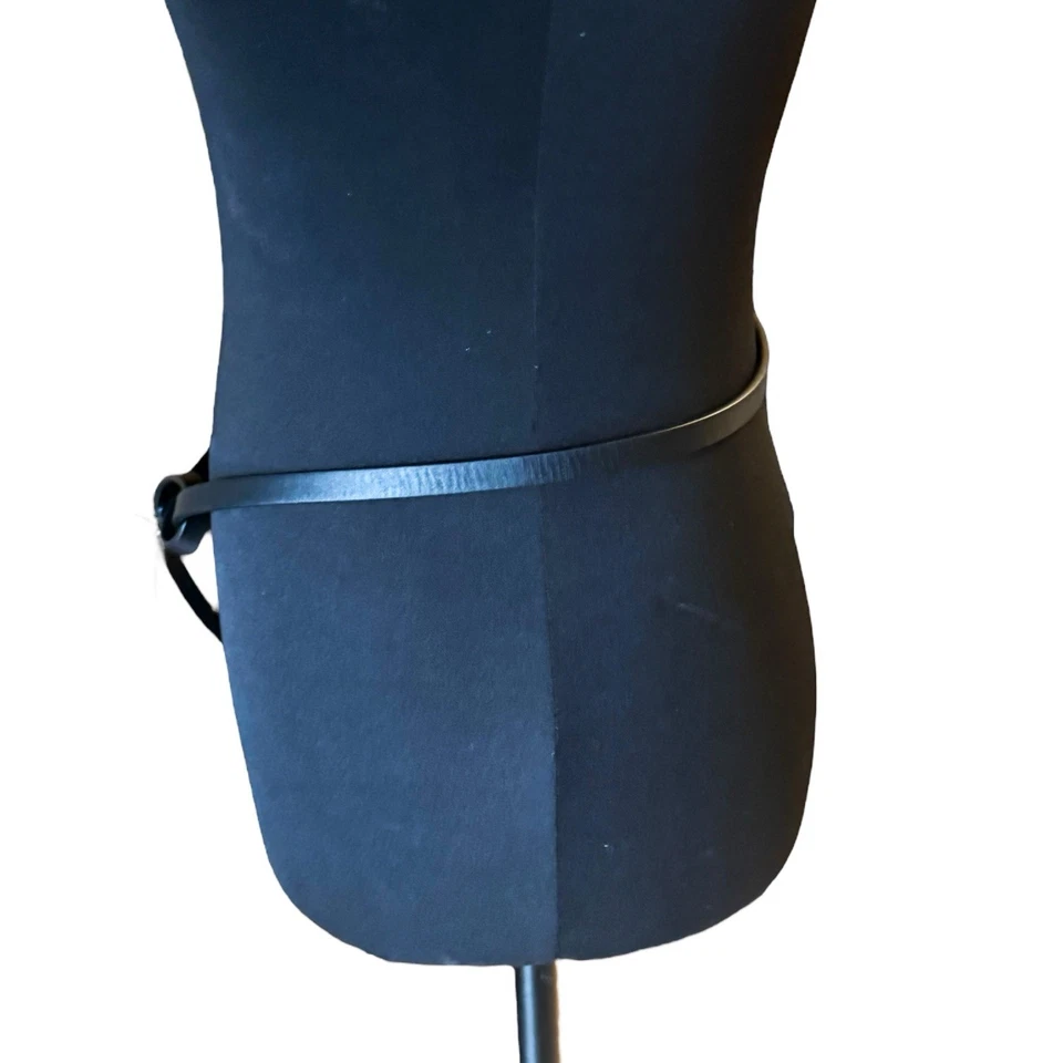 NWT Bottega Veneta Black Leather Skinny Triangle Buckle Belt Size 90/38 - Image 4 of 4