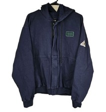 Bulwark FR Hess Corporate Navy Zip-Up Hoodie - Flame Resistant Size M-RG