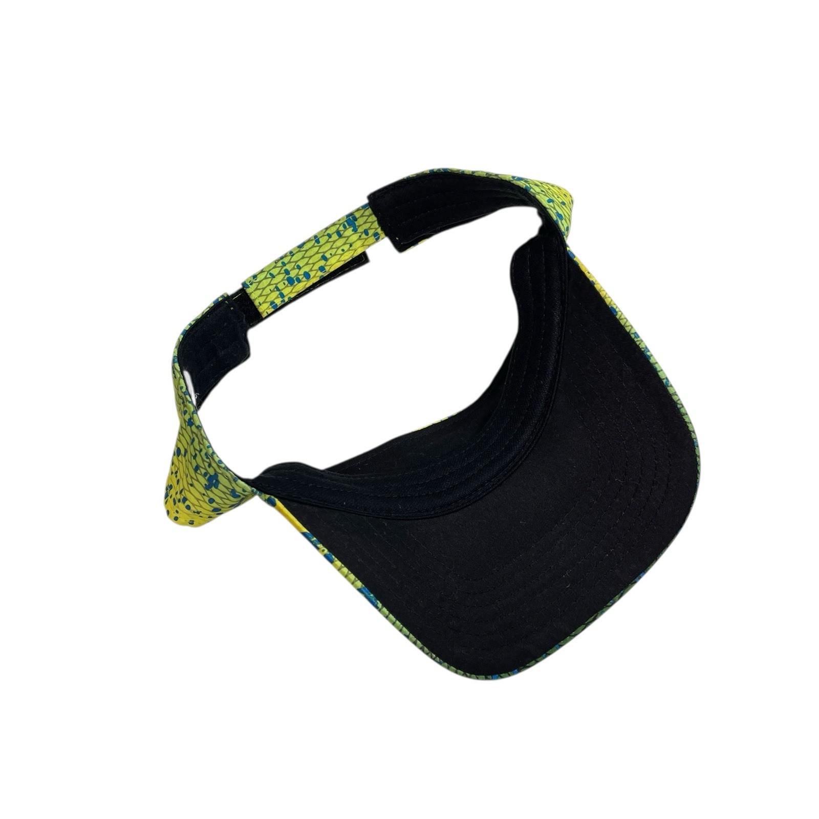Pelagic Performance Psycho Dorado Multicolor Yellow/Blue/Green Fishing Visor Hat