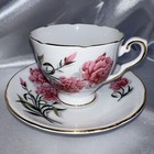 VTG PINK CARNATION Royal Stafford floral England Bone China Tea cup & saucer