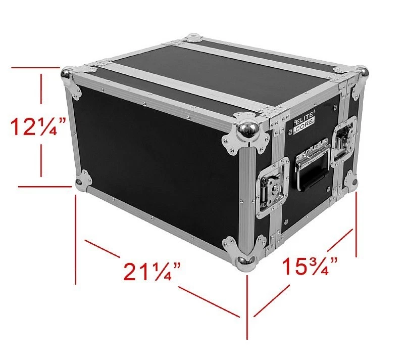 Elite Core 6-Space ATA 6U Shallow Effects Rack Road Tour Flight Case - RC6U-10 - Image 3 of 3