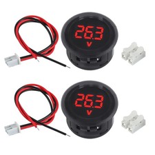 2 Pcs DC 4V-100V Voltmeter Gauge Red LED Digital Display for Car Motorcycle