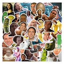Stickers 10/30/50PCS Funny Nicolas Cage Meme Waterproof DIY Decals