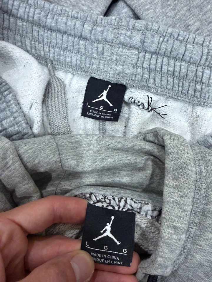 Moletom e calça de moletom vintage Air Jordan Jumpman masculino tamanho grande cinza - Imagem 3 de 4