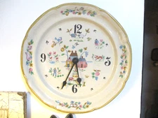 Vintage Heartland International Wall Plate Clock Stoneware International China