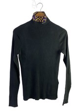 PRADA Knit Sweater Lightweight 48 Cotton Black AMA2 2022 608