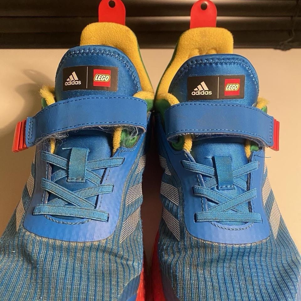 Adidas x Lego Sport Trainer | ‘Shock Blue and Green’ | Size: U.K. 6 image 7