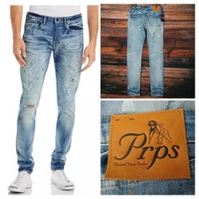 PRPS Jeans Size30 Micaiah Skinny Distressed Paint Splatter 33.5" Inseam NWT