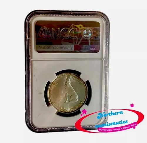 Ngc Ms1967 Silver 50¢ Coin commemorative last year made with silver Canada Tone