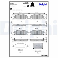 Bremsbelagsatz Scheibenbremse Delphi LP3255 FüR Ford Mustang Convertible
