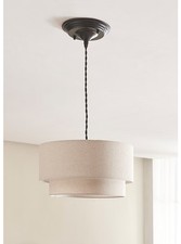Cream Two-Tier Faux Linen Easy-Fit Shade