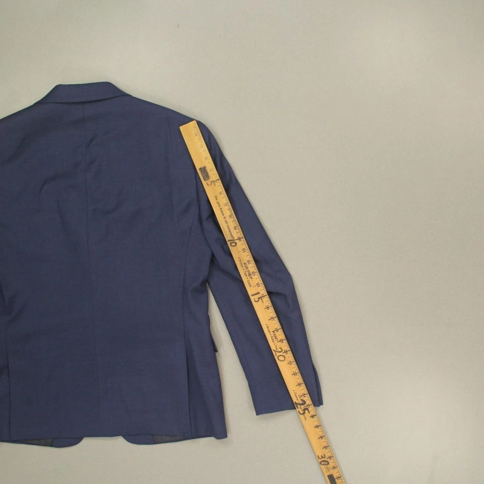 Calvin Klein Mens 100% Wool Sport Coat Blazer Suit Jacket Size 40S Blue 2 Button - Image 4 of 4