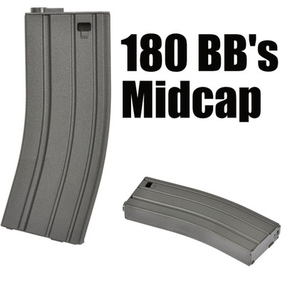 180 Schuss Mid Cap Magazin für M4 / M16 / AR15 Softair Airsoft 6mm BB WellPro